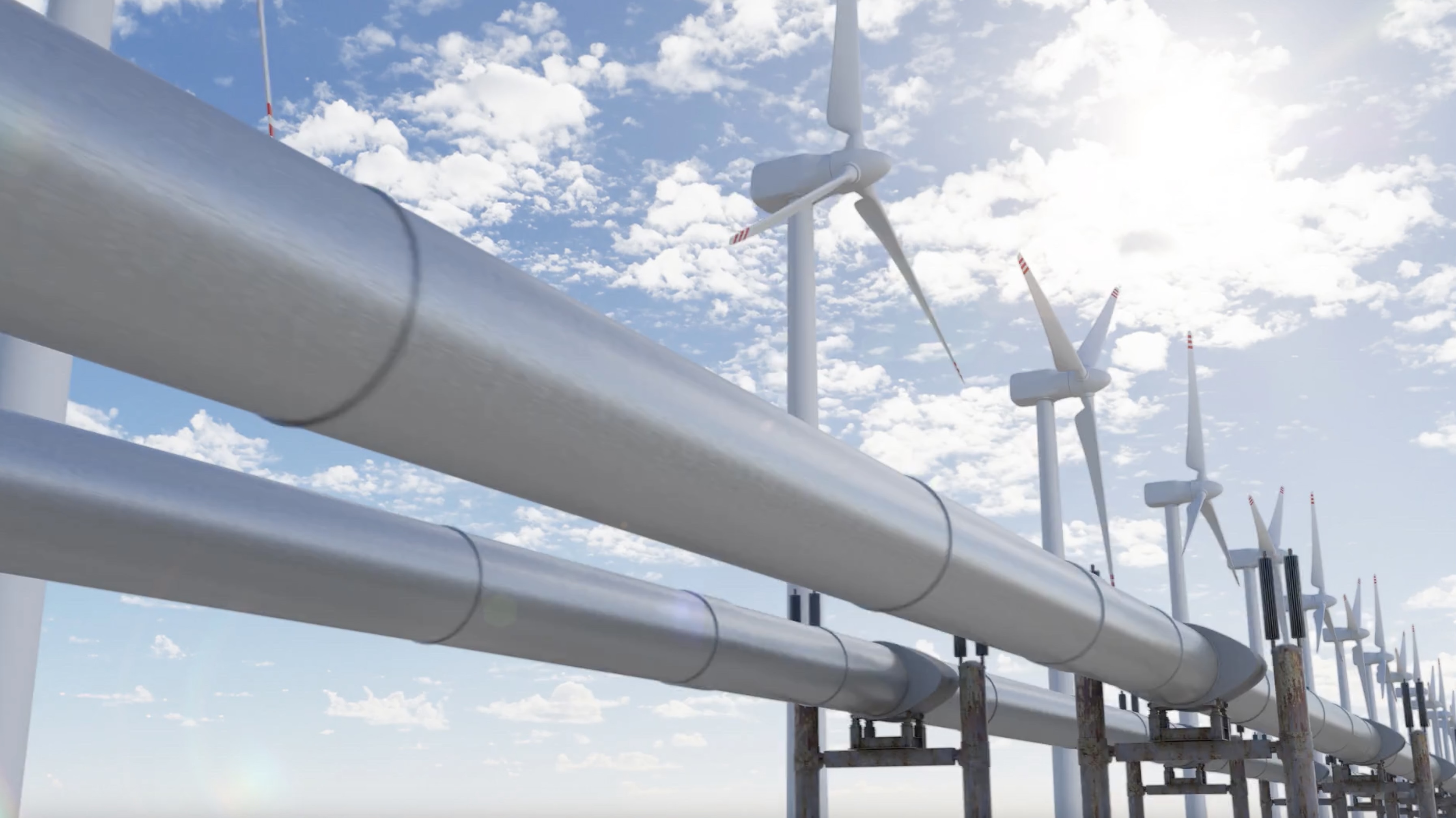 image of pipeline and wind turbines